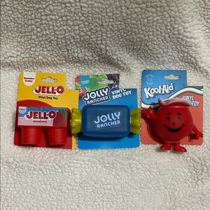 PET TOYS Jolly Rancher, Jell-o and Kool-Aid Vinyl Dog Toys Set